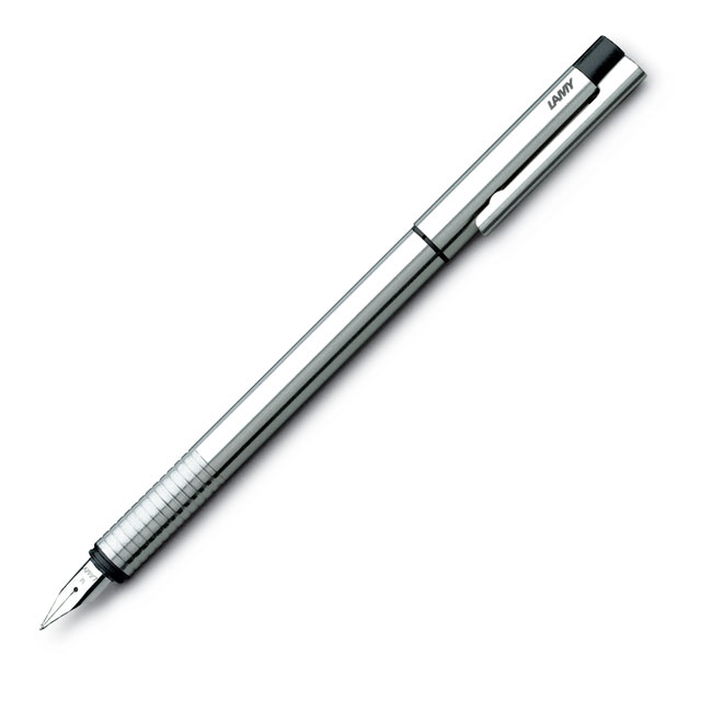 Lamy Logo Fountain Pen in Brushed or Stainless Steel 8 NIB SIZES AVAILABLE - Foto 3 di 3