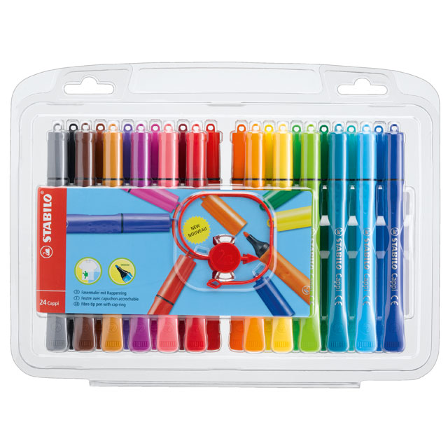 Stabilo Cappi Colouring Pens With Cap Ring Wallets Of 12 stabilo cappi colouring pens with cap ring wallets of 12