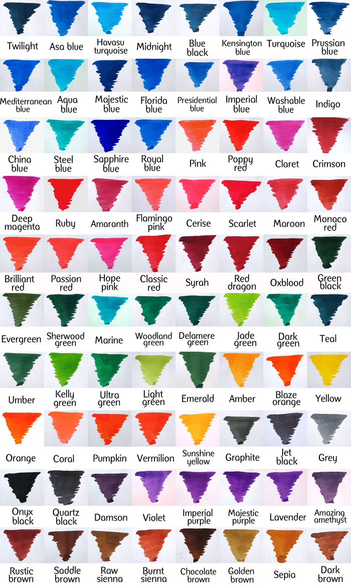 Waterman Ink Color Chart