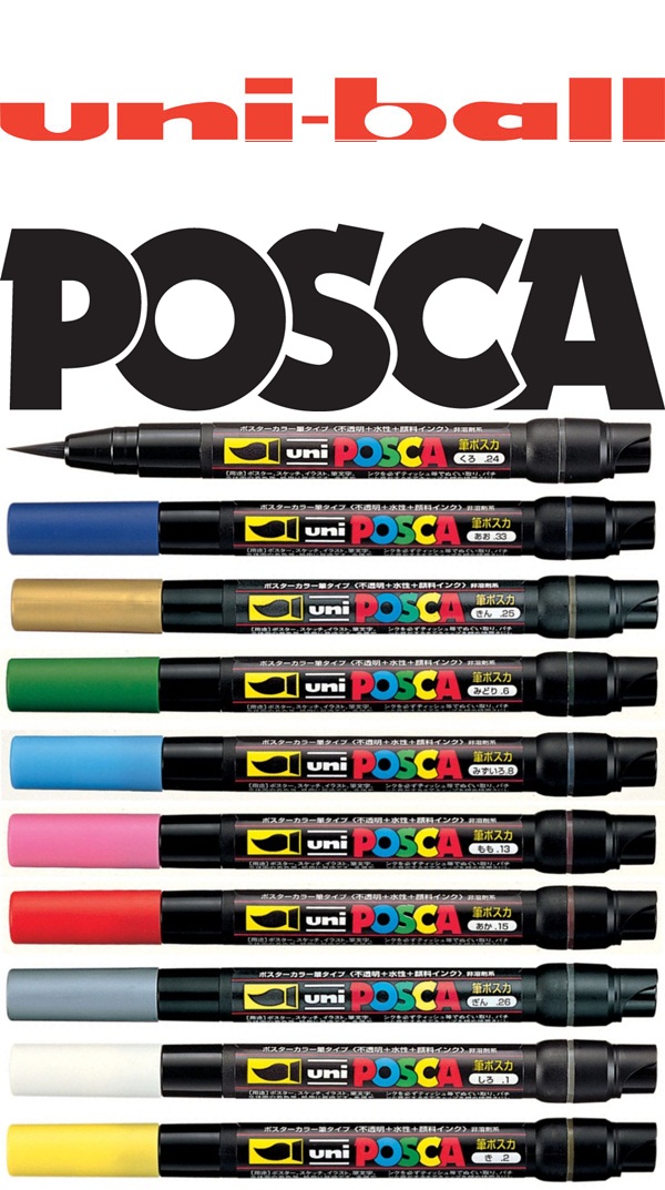 POSCA PCF- 350 Brush Tip, 10 farger - LUSH DIVE AS