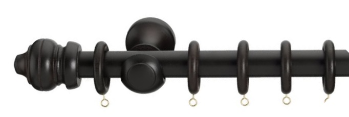 Harrison Drape Elite 28mm Walnut Finish Wooden Curtain Poles 1 2m
