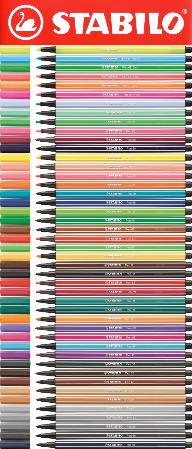 Stabilo Pen 68 Colour Chart